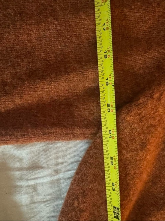 L.L. Bean Men's Zip-Neck Sweater in Rust with Brown Elbow Patches - Picture 5 of 5